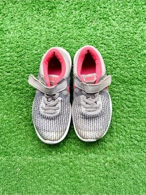 Nike Revolution Gray Pink Kids Athletic Running Sneakers Shoes Kids' US 12C